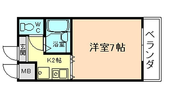 兵庫県川西市中央町(賃貸マンション1K・1階・19.44㎡)の写真 その2