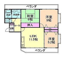 山仁サツキハイツ3 3LDKの間取図画像