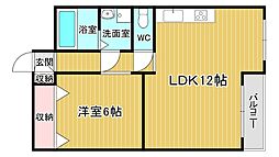 シャンボール瀧川 1LDKの間取図画像