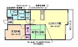 山仁サツキハイツ2 2LDKの間取図画像