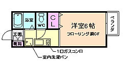 ルミエール 1Kの間取図画像