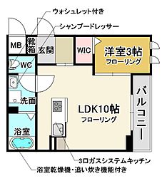 グランリヴェール建石町 1LDKの間取図画像