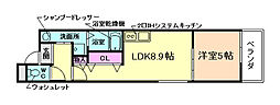 フジパレス池田南3番館 1LDKの間取図画像