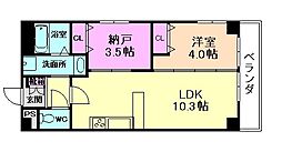 グランジュテ寺畑 1SLDKの間取図画像