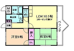 エミネンス丸の内B 2LDKの間取図画像