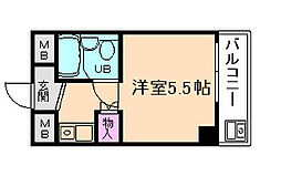 ビギニングマンションパート2 ワンルームの間取図画像