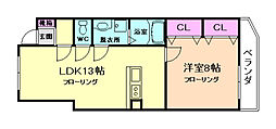 ローゼンハイムセブン 1LDKの間取図画像
