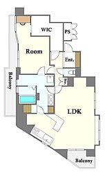 ライオンズマンション二日市駅前 1LDKの間取図画像
