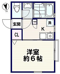 やよい 1階1Kの間取り