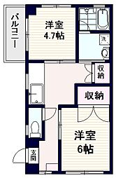 ハイムモリヤ 2Kの間取図画像