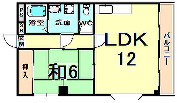 兵庫県尼崎市東難波町３丁目(賃貸マンション1LDK・4階・45.90㎡)の写真 その2