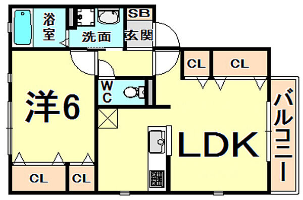 兵庫県伊丹市池尻２丁目(賃貸アパート1LDK・2階・44.86㎡)の写真 その2