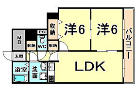 兵庫県尼崎市武庫之荘本町３丁目（賃貸マンション2LDK・1階・56.02㎡） その2