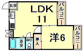 兵庫県伊丹市清水２丁目（賃貸マンション2LDK・1階・35.00㎡） その2