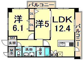 兵庫県伊丹市荒牧南１丁目（賃貸マンション2LDK・3階・54.25㎡） その2