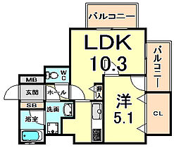 兵庫県尼崎市神田北通１丁目（賃貸マンション1LDK・5階・34.29㎡） その2