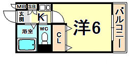 彩華1 1Kの間取図画像
