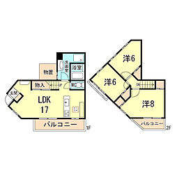 ライブオーク名谷町 1階3LDKの間取り