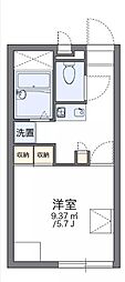 レオパレス楠谷 1階1Kの間取り