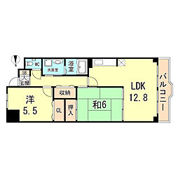 ニックあさひ 2LDKの間取図画像