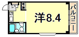 モギハイツ 1Kの間取図画像