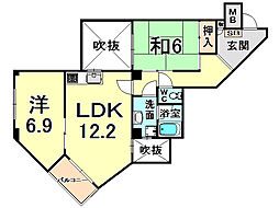 メゾンリベルテ 2LDKの間取図画像