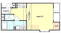 フローラ岡本 2階