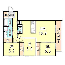 間取図画像 3LDK