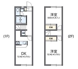 レオパレスあかし大久保 2DKの間取図画像