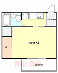 入山文化 1Kの間取図画像