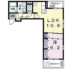 サンガーデン武庫川 1LDKの間取図画像