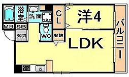 アリスコート伊丹中央 1LDKの間取図画像