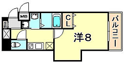 エスティロアール神戸駅前 1Kの間取図画像