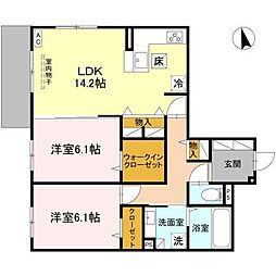 FIELD COURT 2LDKの間取図画像