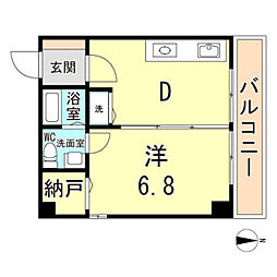 コスモハイツ 1DKの間取図画像
