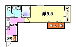 メゾンモンリーブル 1Kの間取図画像