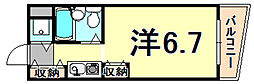 ジョイフル塚口 1Kの間取図画像