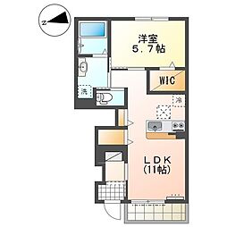 リヴィエール尼崎 1LDKの間取図画像