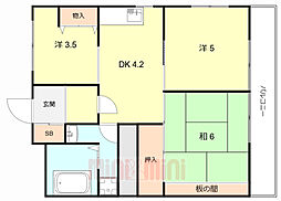 クリアレジデンス塚口 3DKの間取図画像