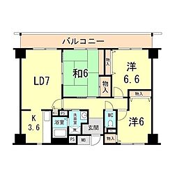 フェリーチェ尼崎 3LDKの間取図画像