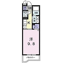 アドラブール 1Kの間取図画像