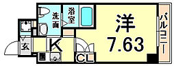 エス・キュート尼崎2 1Kの間取図画像