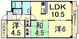 メゾン昆陽の里 3LDKの間取図画像