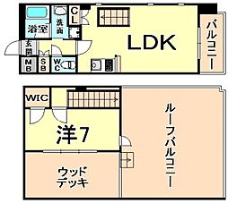 プレジオ尼崎 1LDKの間取図画像
