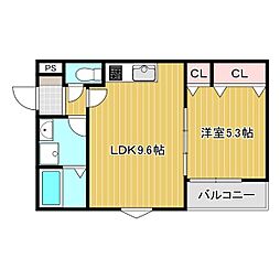 (仮)La-Crea潮江 1LDKの間取図画像
