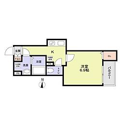 Mirage武庫川 1Kの間取図画像