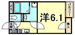 レオネクストエルテ3 1Kの間取図画像