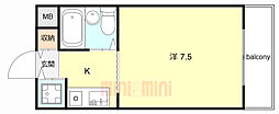 ジョイフル塚口 1Kの間取図画像