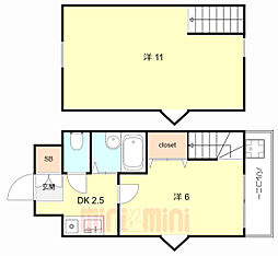 プレアデス 2DKの間取図画像