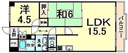 ハイネス・アオノ 2LDKの間取図画像